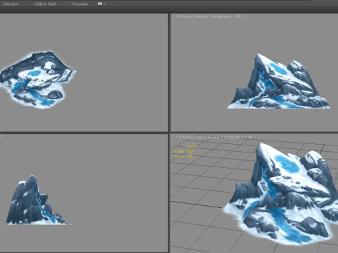 Frozen boulders - mountains - Snow stones - glaciers - rock 3D Model