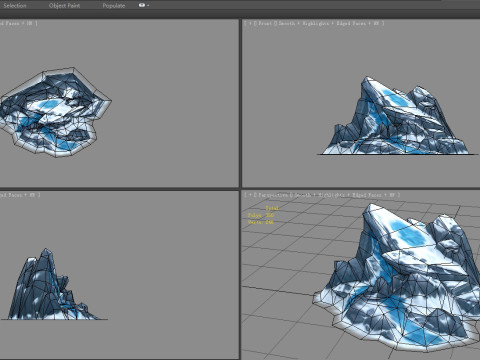 Frozen boulders - mountains - Snow stones - glaciers - rock Modèle 3D