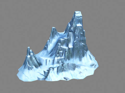 Montagne ghiacciate - Pietre di neve - Ghiacciai - Rocce Modello 3D