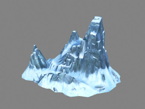 Frozen mountains - Snow stones - glaciers - rock 3D Model