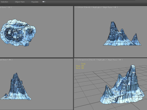 Frozen mountains - Snow stones - glaciers - rock 3D Model