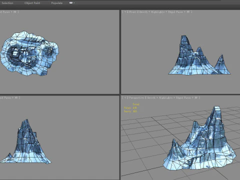 Gefrorene Berge &ndash; Schneesteine ​​&ndash; Gletscher &ndash; Felsen 3D Modell