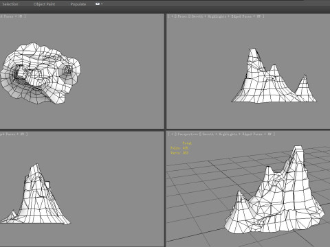 Frozen mountains - Snow stones - glaciers - rock 3D Model