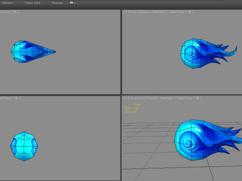 Spellcaster Skill - iceball - Game Skills - frozen ball Model 3D