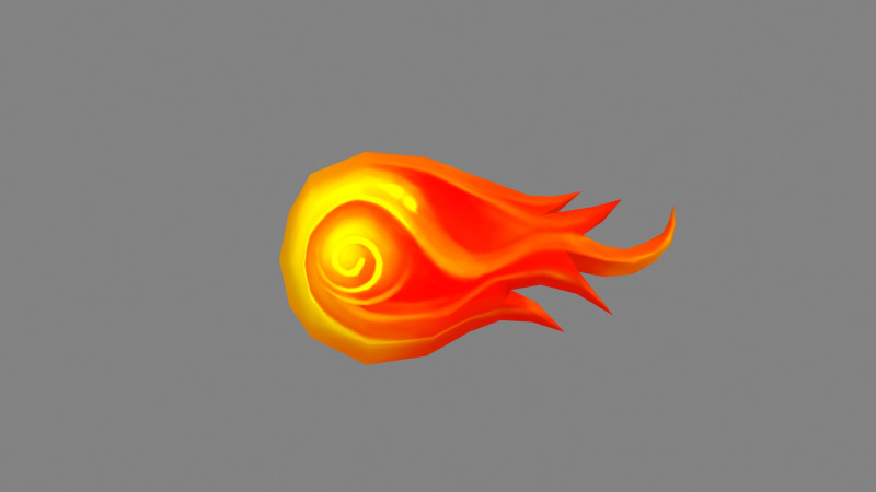 Spellcaster Skill - Fireball - Game Skills - Cartoon Flame Modelo 3D .c4d .max .obj .3ds .fbx .stl .blend 