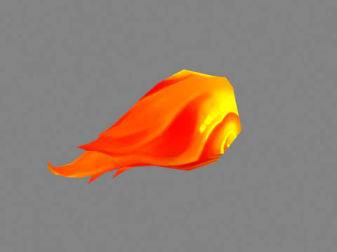 Spellcaster Skill - Fireball - Game Skills - Cartoon Flame 3D Model