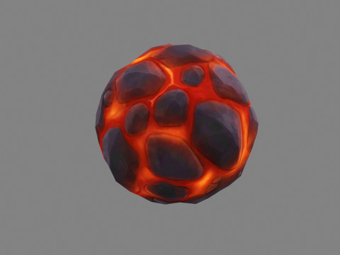 Fireball - Skill - Burning stone - Magma stone - molten rock 3D Model