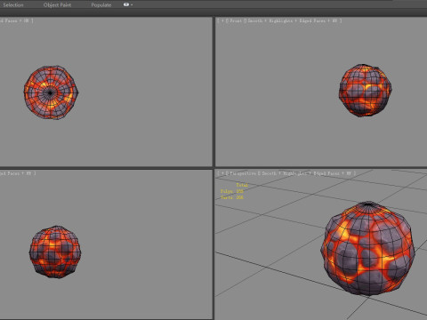 Fireball - Skill - Burning stone - Magma stone - molten rock 3D Model