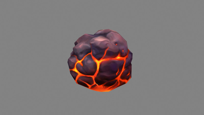Fireball - Burning stone - Magma stone - molten rock Modello 3D .c4d .max .obj .3ds .fbx .stl .blend 