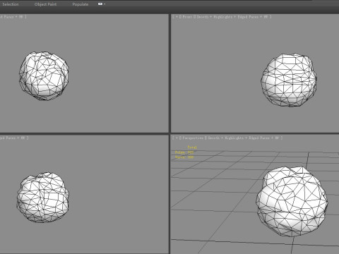 Fireball - Burning stone - Magma stone - molten rock Modello 3D