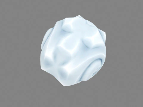 Palla di neve cartone animato - palla di ghiaccio - Abilit&agrave; di gioco - palla congelata Modello 3D