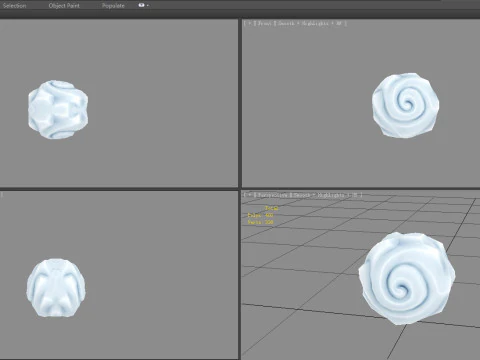 Palla di neve cartone animato - palla di ghiaccio - Abilit&agrave; di gioco - palla congelata Modello 3D