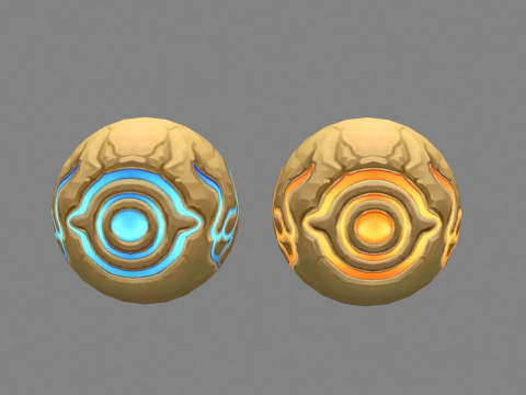 Bolas de lama de desenho animado - bola de gelo e bola de fogo - Olhos M&aacute;gicos Modelo 3D