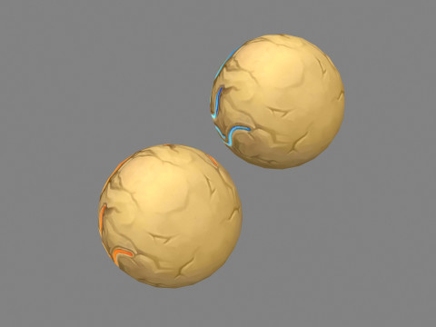 Cartoon mud balls - iceball and Fireball - Magical Eyes 3Dモデル