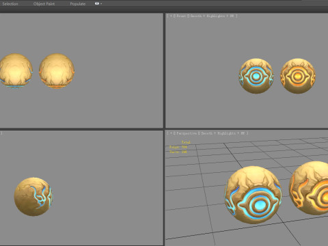 Cartoon mud balls - iceball and Fireball - Magical Eyes 3Dモデル