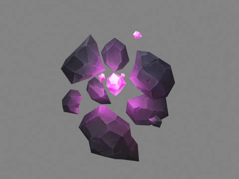 Amethyst - cartoon magic stone 3D Model