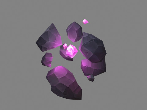 Amethyst - cartoon magic stone Modelo 3D