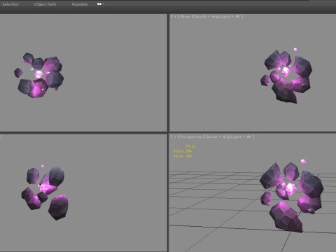 Amethyst - cartoon magic stone Modelo 3D