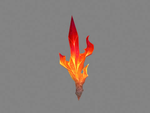 लाल क्रिस्टल - कार्टून जादुई पत्थर - ज्वाला पत्थर 3D मॉडल