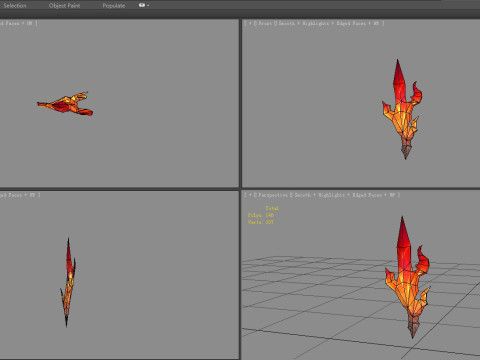 Red crystal - cartoon magic stone - Flame Stone 3D 模型