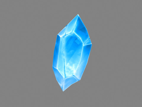 Cartoon ice cube - sapphire crystal 3D मॉडल