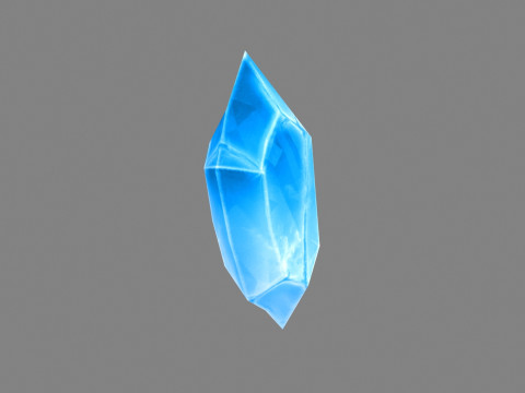 Cartoon ice cube - sapphire crystal 3D Model