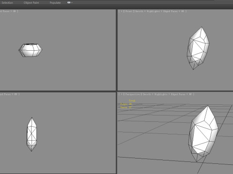 Cartoon ice cube - sapphire crystal 3D Model