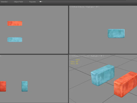 Cartoon bricks 3D Model