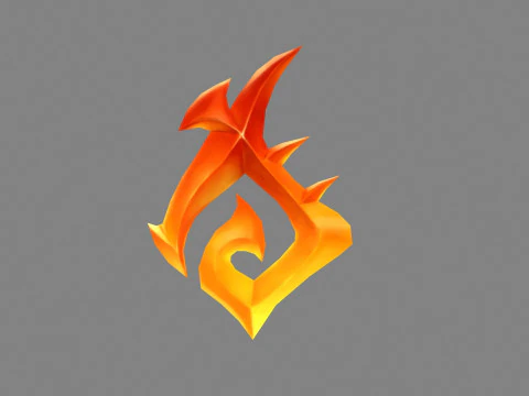 만화 황수정 - 게임 보석 - 룬 보석 - 노란색 크리스탈 3D 모델