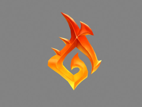 Cartoon Citrine - Game Jewel - Rune Gems - Yellow crystal 3D Модель