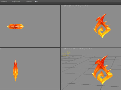 Cartoon Citrine - Game Jewel - Rune Gems - Yellow crystal 3D Модель