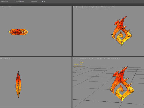 Cartoon Citrine - Game Jewel - Rune Gems - Yellow crystal 3D Модель