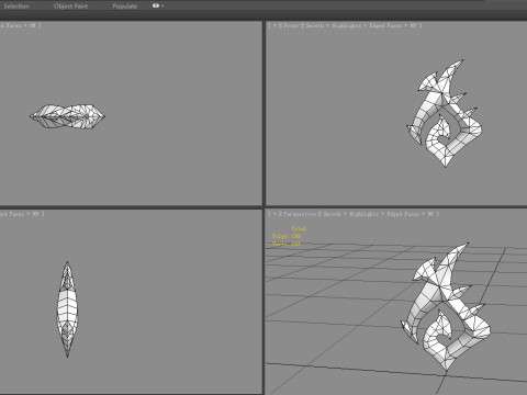 Cartoon Citrine - Game Jewel - Rune Gems - Yellow crystal 3D Модель