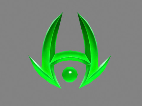 Cartoon emerald - Game Jewel - Rune Gems - Green crystal Modèle 3D