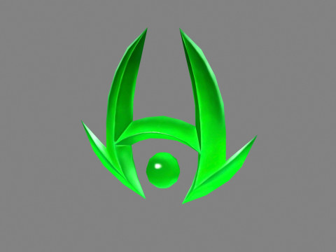Cartoon emerald - Game Jewel - Rune Gems - Green crystal Modèle 3D