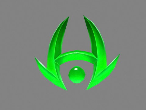 Cartoon emerald - Game Jewel - Rune Gems - Green crystal Modèle 3D