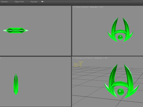 Cartoon emerald - Game Jewel - Rune Gems - Green crystal Modèle 3D