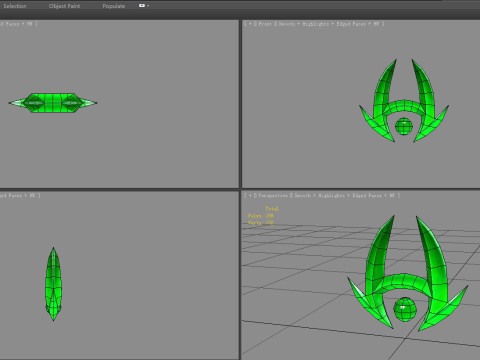 Cartoon emerald - Game Jewel - Rune Gems - Green crystal Modèle 3D