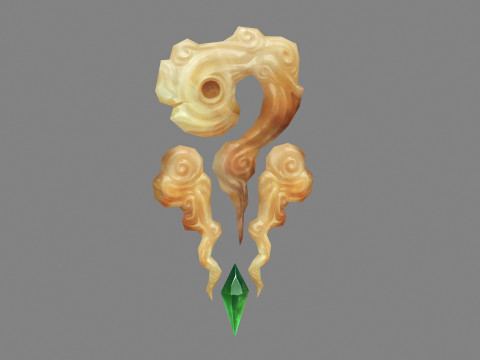 Cartoon Hetian jade - Game Jewel - Gems - emerald Modèle 3D