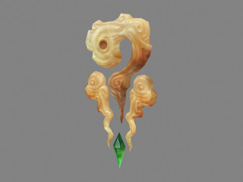 Cartoon Hetian jade - Game Jewel - Gems - emerald Modelo 3D