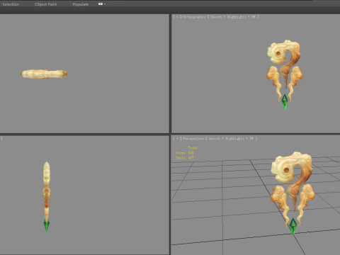 Cartoon Hetian jade - Game Jewel - Gems - emerald 3D Model