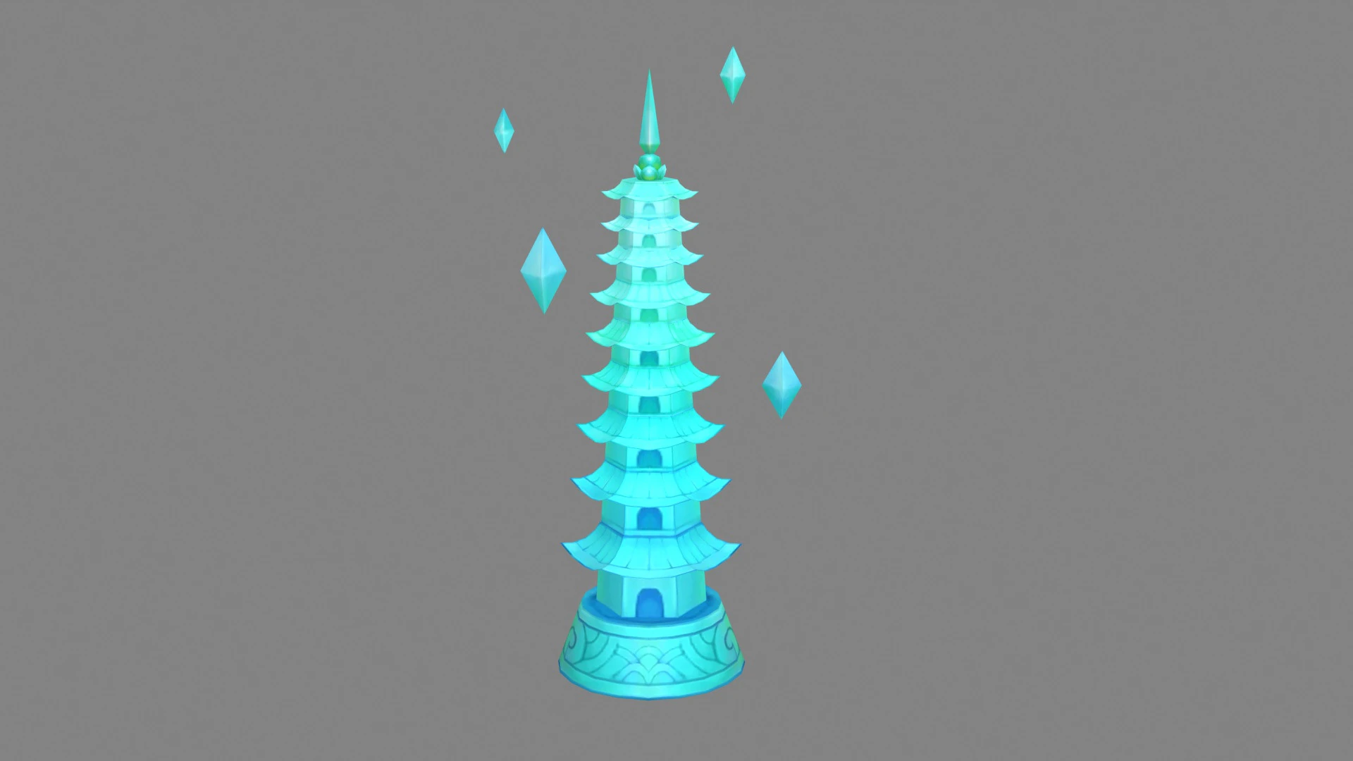 Cartoon glazed tower 3D Model .c4d .max .obj .3ds .fbx .stl .blend