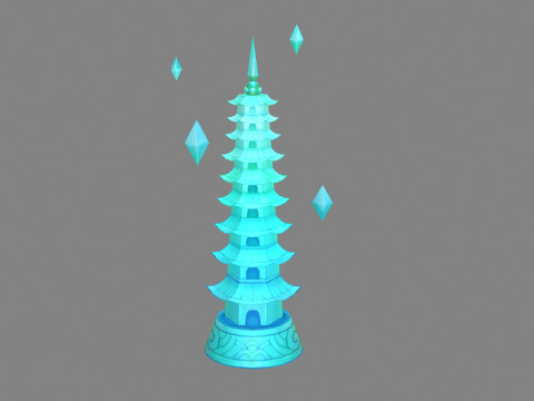 Cartoon glazed tower 3D Model