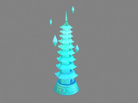 Cartoon glazed tower 3D मॉडल