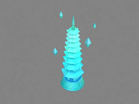Cartoon glazed tower 3D Model
