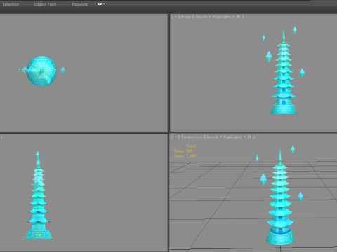 Cartoon glazed tower 3D मॉडल