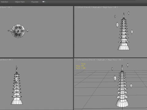 Cartoon glazed tower 3D Model