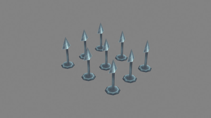 Cartoon Trap - Ground Thorn 3D 模型 .c4d .max .obj .3ds .fbx .stl .blend