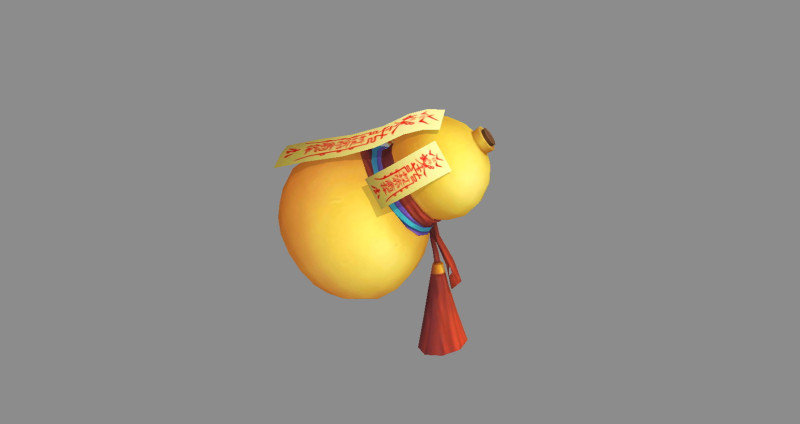 Cartoon rune gourd - Rune paper Model 3D .c4d .max .obj .3ds .fbx .stl .blend 