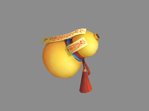 Cartoon rune gourd - Rune paper 3D Model